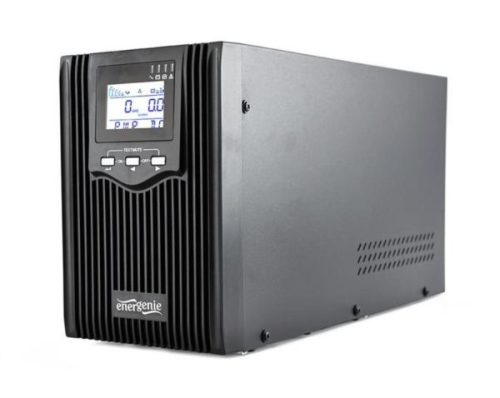 Gembird 2000 VA pure sine wave UPS, LCD display, 2 x Schuko 3 x C13 outputs, USB, black