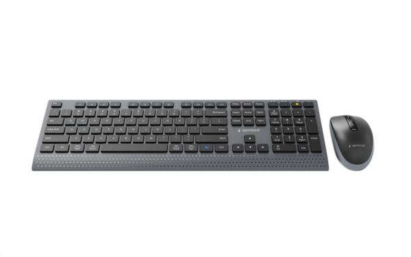 Gembird Dual-mode slim wireless desktop set, 2.4G BT, US layout