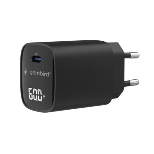 Gembird 60W USB Type-C fast charger, LCD, black