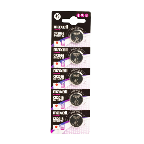 Maxell lit. dugm. baterija CR2016,5kom, blister