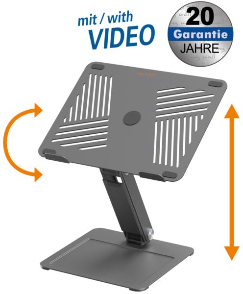 Transmedia Height Adjustable Laptop Stand, 11"-17" up to 5kg